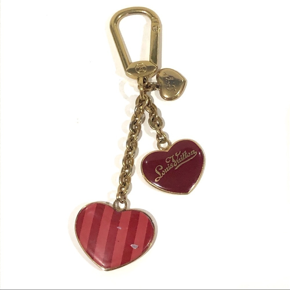 Louis Vuitton Coeur Rayures Key Holder Keychain Heart Charm Limited Edition - Picture 8 of 10